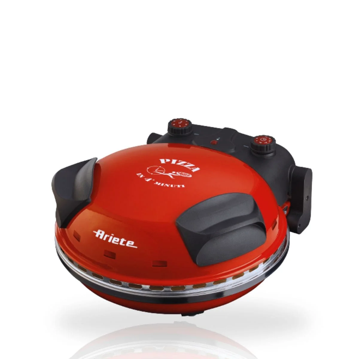 FORNO PIZZA ELÉTRICO VERMELHO 127V - ARIETE - Pedra Refratária 32 cm e Cozimento em 4 Minutos