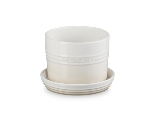 VASO PARA ERVAS C/BANDEJA 14CM Meringue Le Creuset