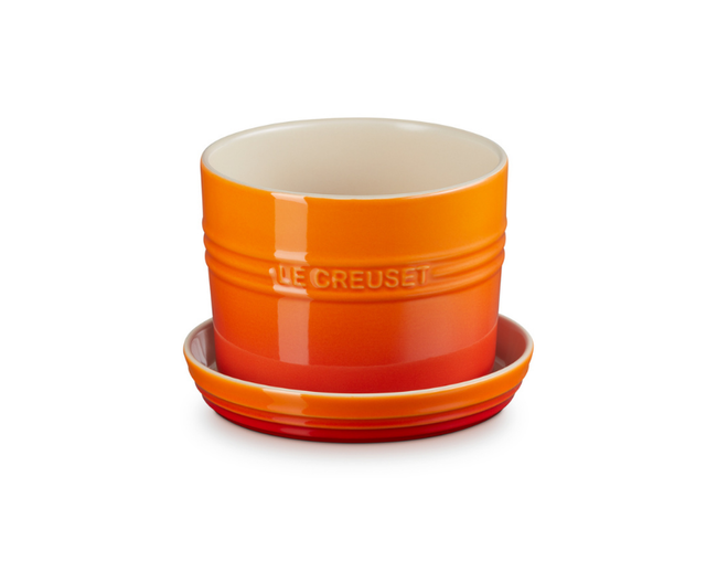 VASO PARA ERVAS C/ BANDEJA 14CM Laranja Le Creuset