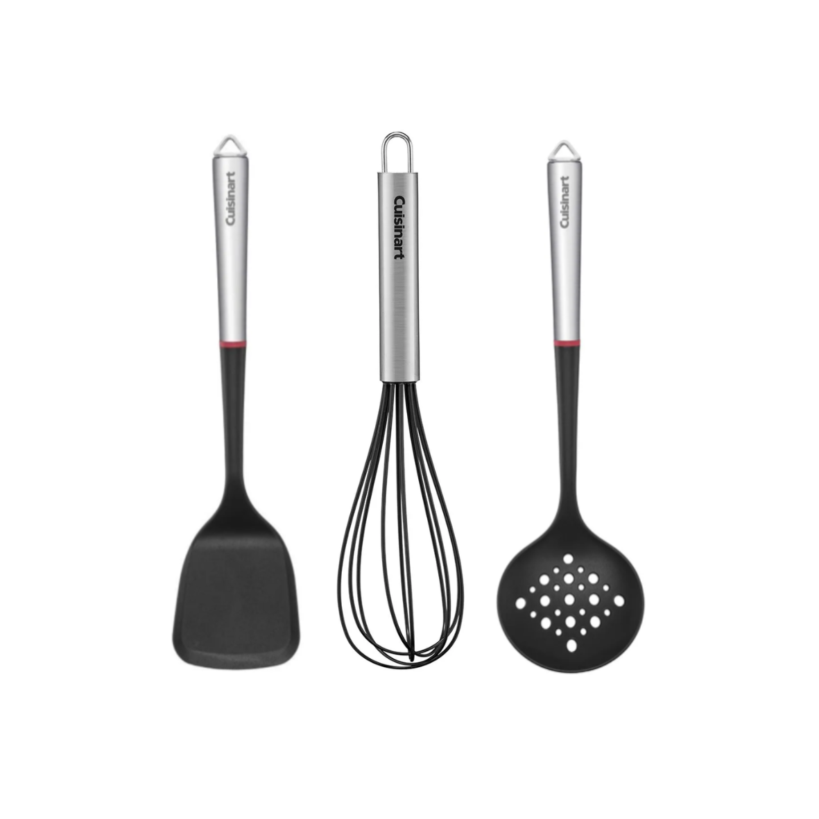 KIT C/3 UTENSÍLIOS CUISINART - ESPÁTULA, ESCUMADEIRA E BATEDOR